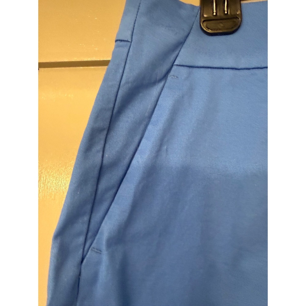 Ann Taylor Madison Skirt‎ Blue Cotton Blend Flat Front Pockets Womens Size 10 - Picture 2 of 9